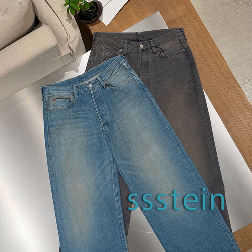 ssstein品牌官方授权 26SS 日本制 两色复古水洗宽松牛仔长裤