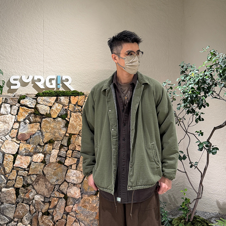 orSlow官方授权 日本制 军绿色水洗做旧保暖羊羔绒教练夹克外套