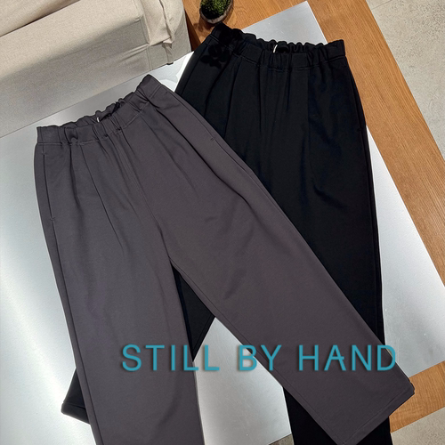 STILL BY HAND授权26AW 日本制 两色棉质抽绳松紧腰休闲运动裤