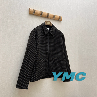 7折 YMC官方授权 黑色英伦波点细格纹纯羊毛夹克外套 SURGIR