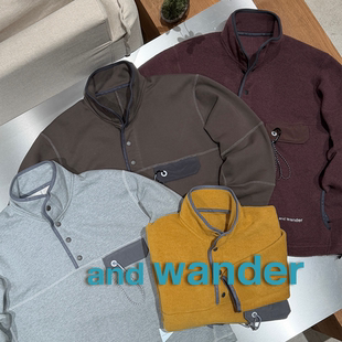 男女款 and 登山扣羊毛混纺半按扣立领卫衣 25AW wander官方授权