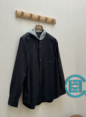 7折 CLOT官方授权 黑色日系拼接棉质图腾连帽薄衬衫外套 SURGIR