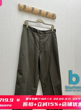 7折 blurhms ROOTSTOCK授权 日本制 苔藓棕简约斜纹直筒休闲裤