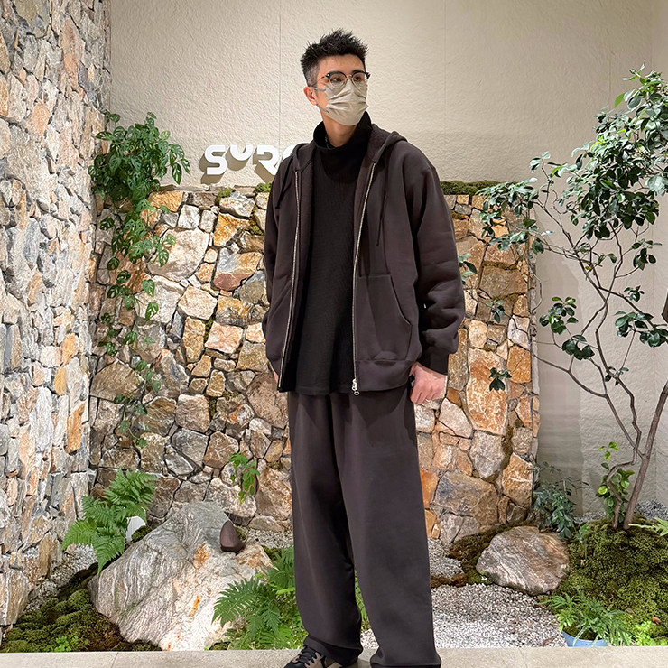 YOKO SAKAMOTO授权 日本制 双向拉链抓绒连帽开衫卫衣/松紧腰卫裤