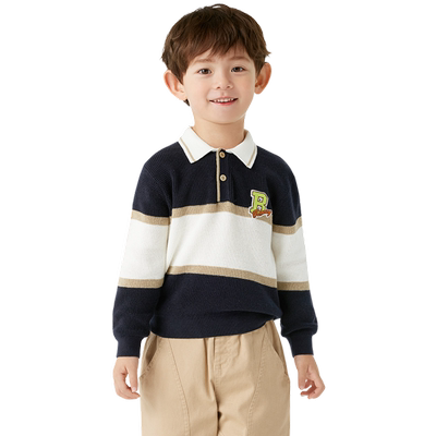 巴拉巴拉毛衣男童华夫格针织衫潮