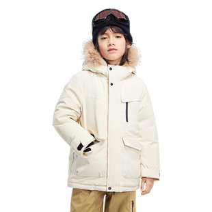 巴拉巴拉童装冬装儿童羽绒服男童女童防水中长款红色拜年服外套潮