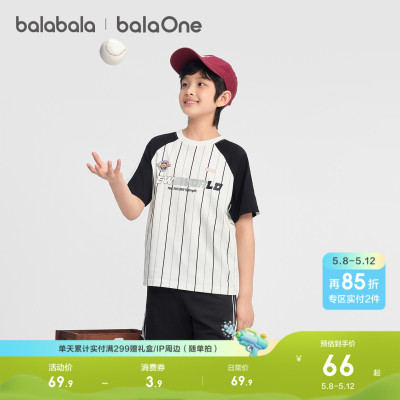 巴拉巴拉balaOne短袖t恤复古球衣