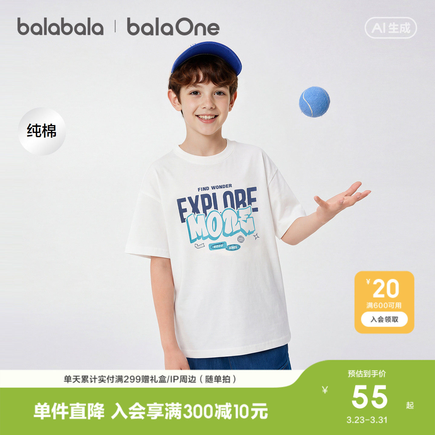 巴拉巴拉童装儿童短袖t恤2026新款男童女童上衣中大童夏装速干潮