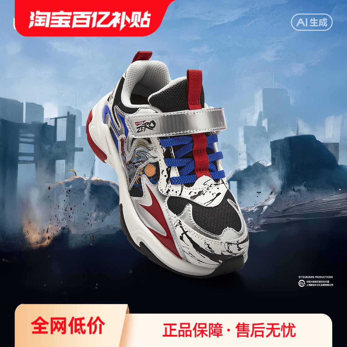 【奥特曼】巴拉巴拉童鞋男童运动鞋春秋2026新透气鞋子老爹鞋跑步
