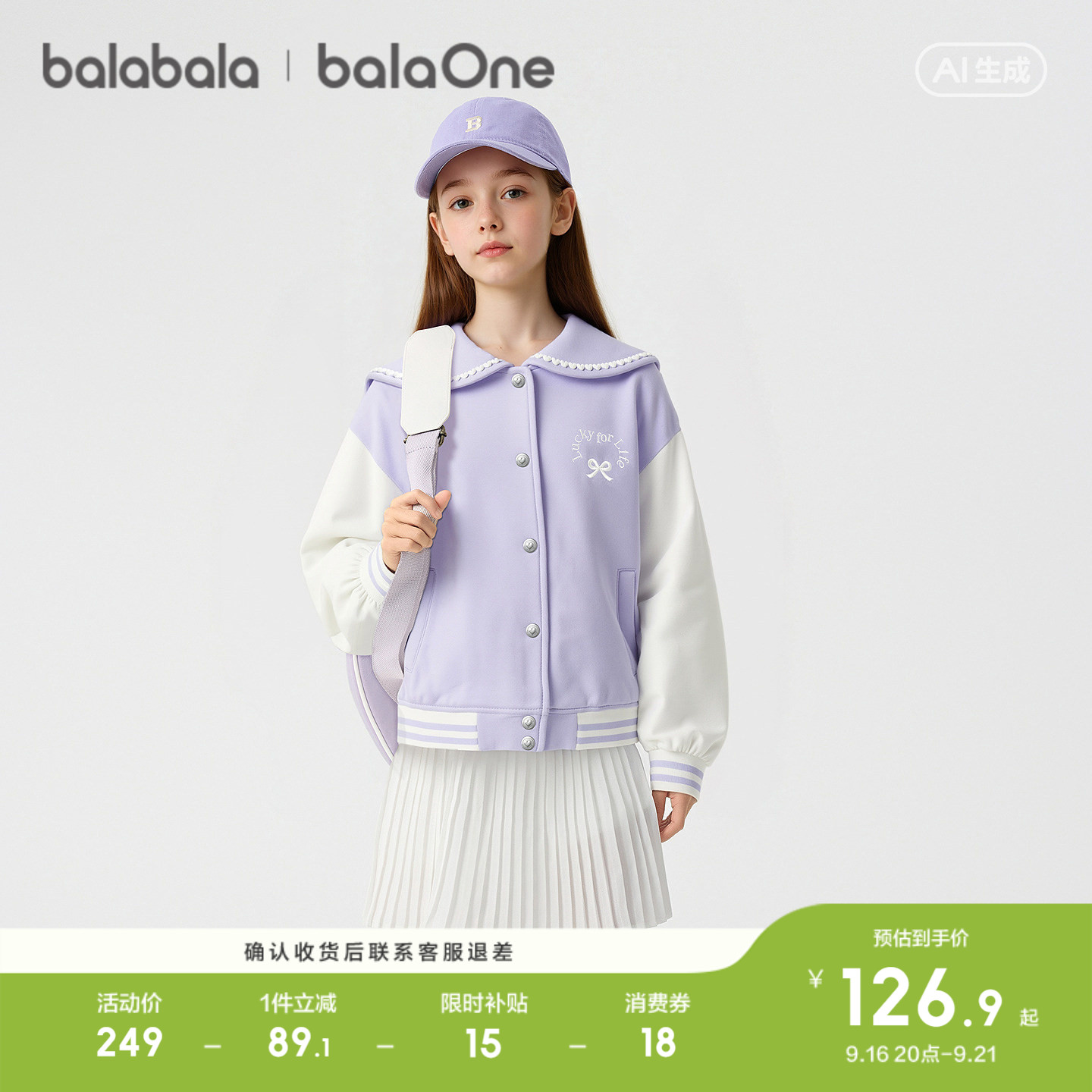 巴拉巴拉balaOne外套棒球服撞色										