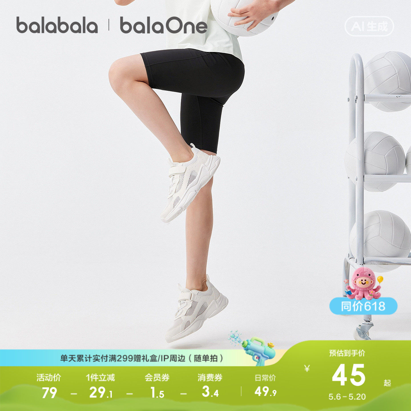 【balaOne】巴拉巴拉童装女童打底裤儿童裤子夏装2026新款