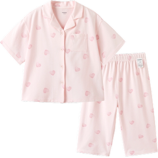 巴拉巴拉女童睡衣套装夏空调服儿童家居服中幼童凉感亲肤舒适满印