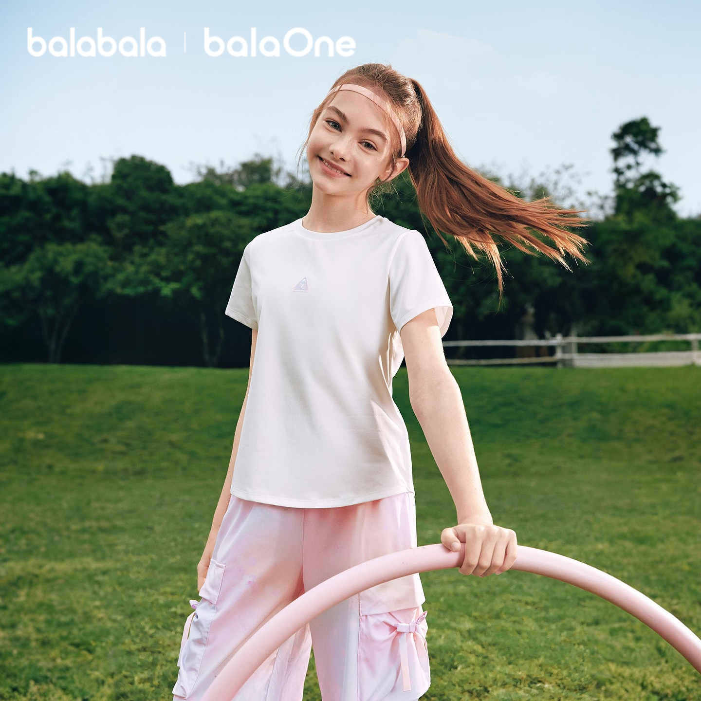 巴拉巴拉儿童短袖t恤女童2026夏新款童装亲肤舒适大童速干衣户外