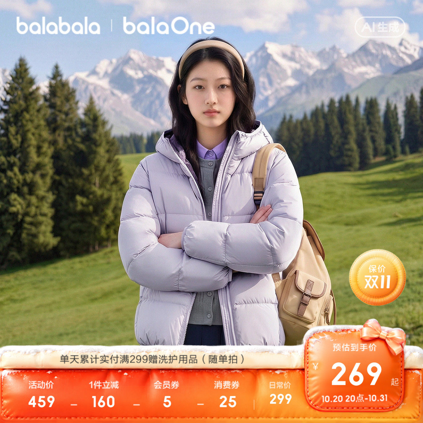 女大学生排骨羽绒服2026新款冬装