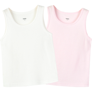 巴拉巴拉儿童打底背心新款男童女童宝宝中童纯棉无袖两件装春秋装