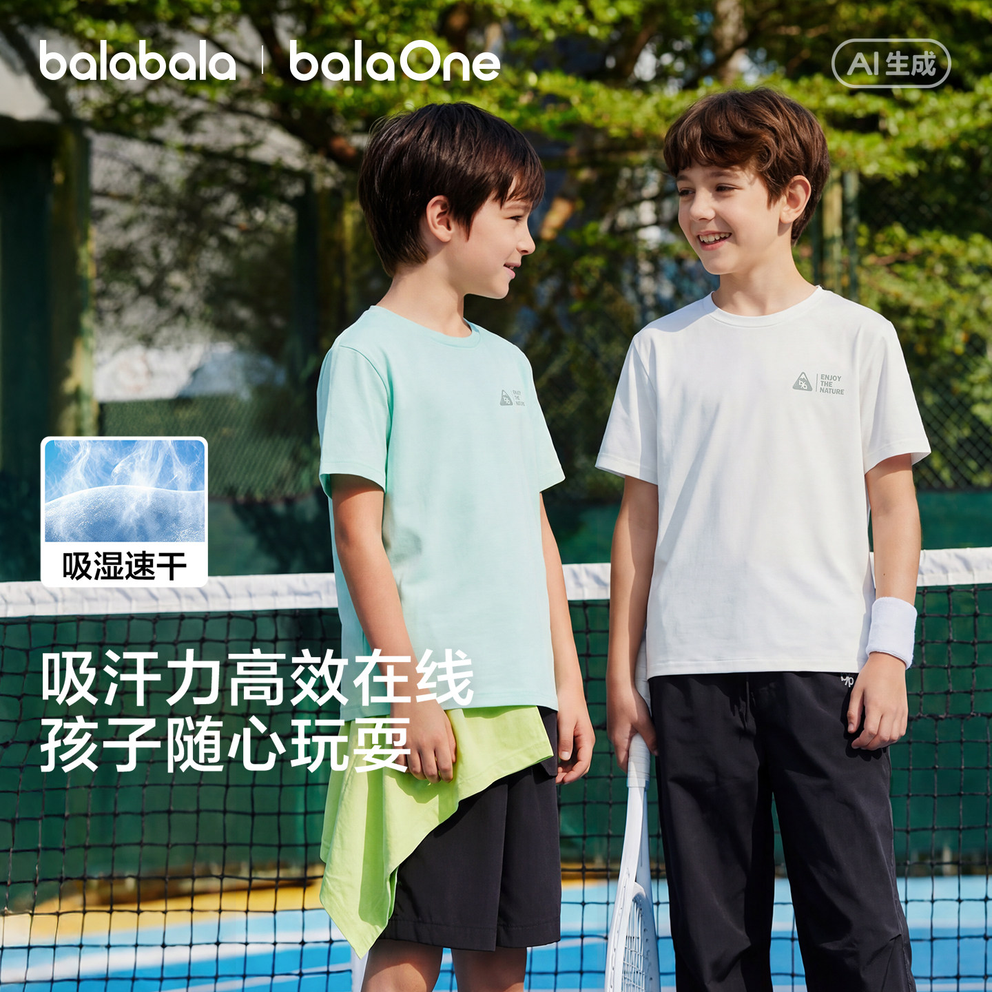 巴拉巴拉童装儿童短袖t恤男童宝宝打底衫2026夏款上衣吸湿速干潮