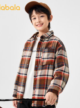 巴拉巴拉棉服男童牛仔连帽外套潮