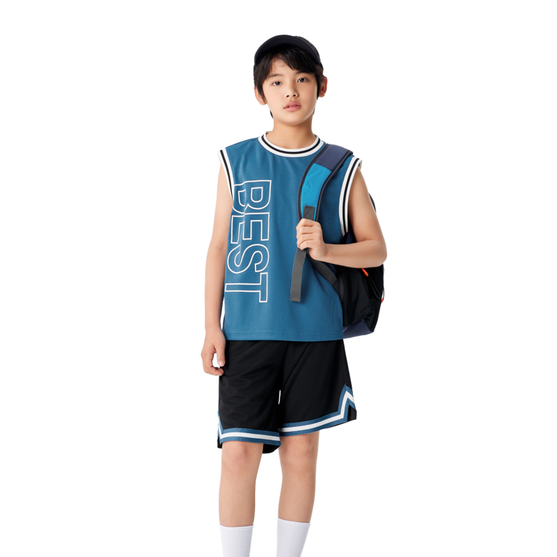 巴拉巴拉童装儿童套装男童新款夏装中大童短袖运动速干两件套