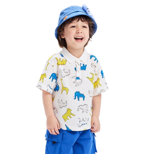 巴拉巴拉童装儿童短袖t恤2025夏款POLO衫男速干凉感休闲百搭上衣