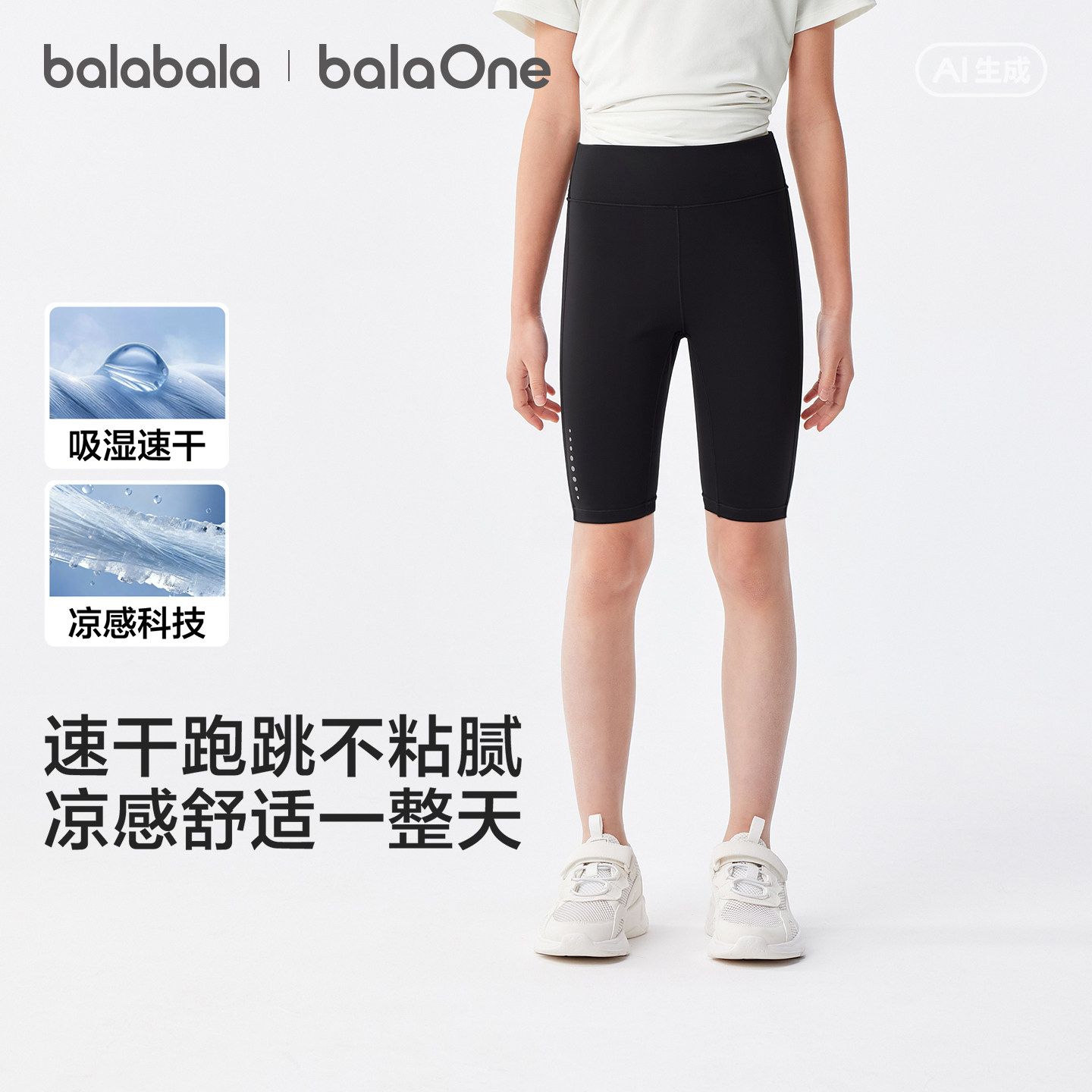 【balaOne】巴拉巴拉童装女童打底裤儿童裤子夏装薄款2026五分裤