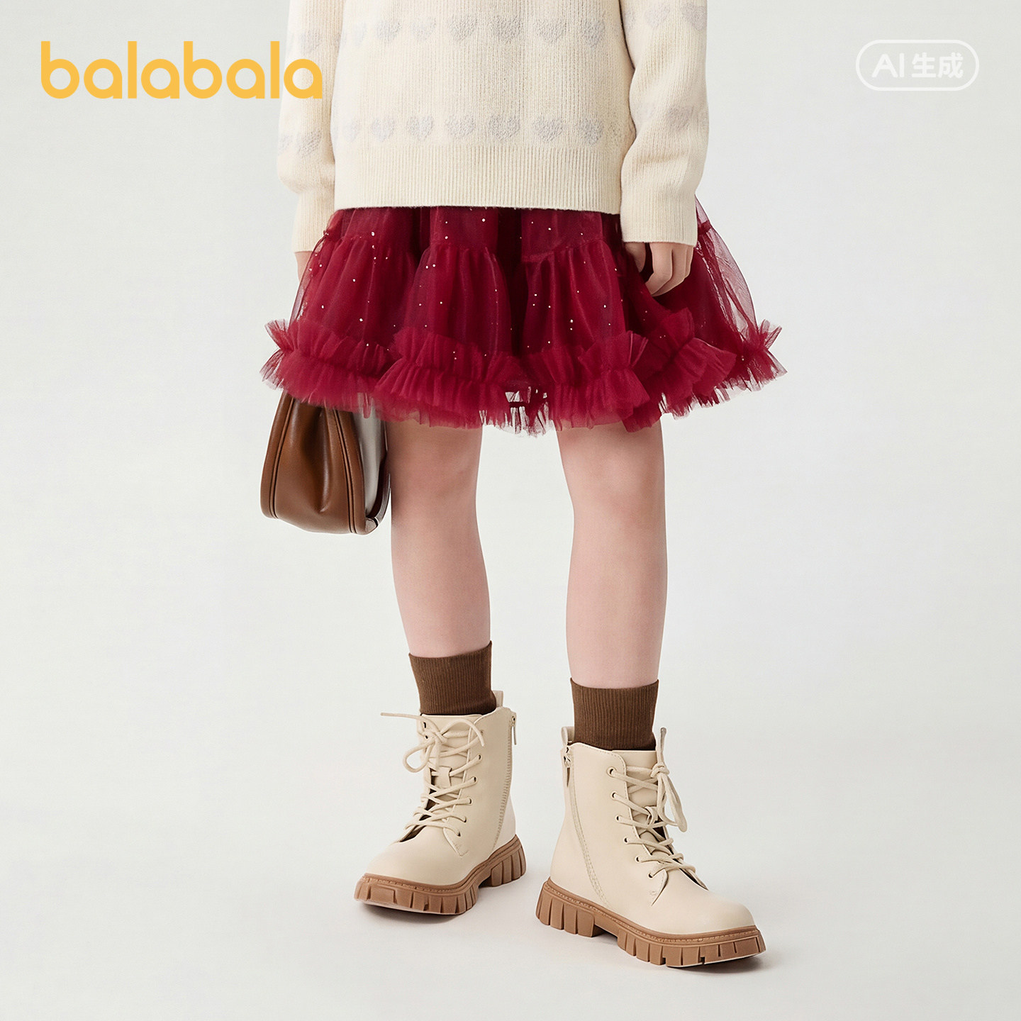 【商场同款】巴拉巴拉童装女童短裙网纱蓬蓬裙新年红色拜年服甜美,童装/婴儿装/亲子装,半身裙,淘宝优惠券,粉丝福利购,淘宝优惠卷