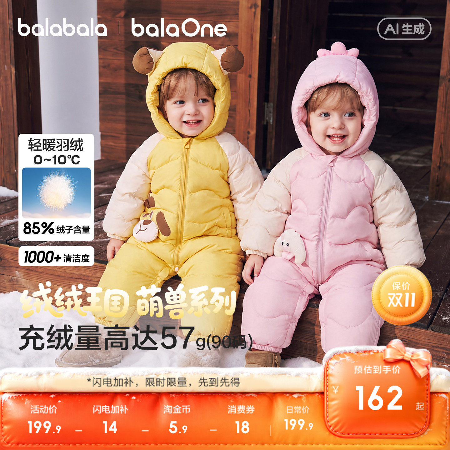 巴拉巴拉羽绒服连体衣 141元 - 86线报