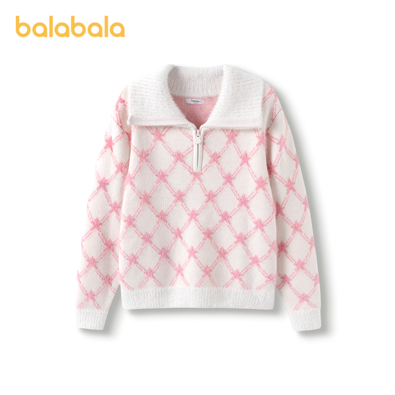 巴拉巴拉毛衫女半开襟针织衫甜美