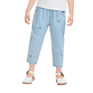 巴拉巴拉童装儿童裤子女童春夏装长裤牛仔裤透气复古百搭休闲洋气