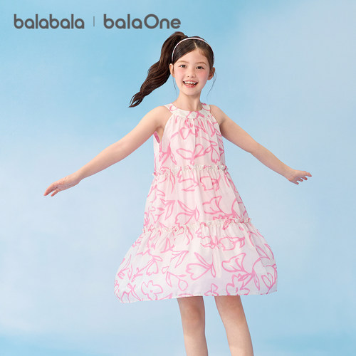巴拉巴拉balaOne挂脖连衣裙甜美
