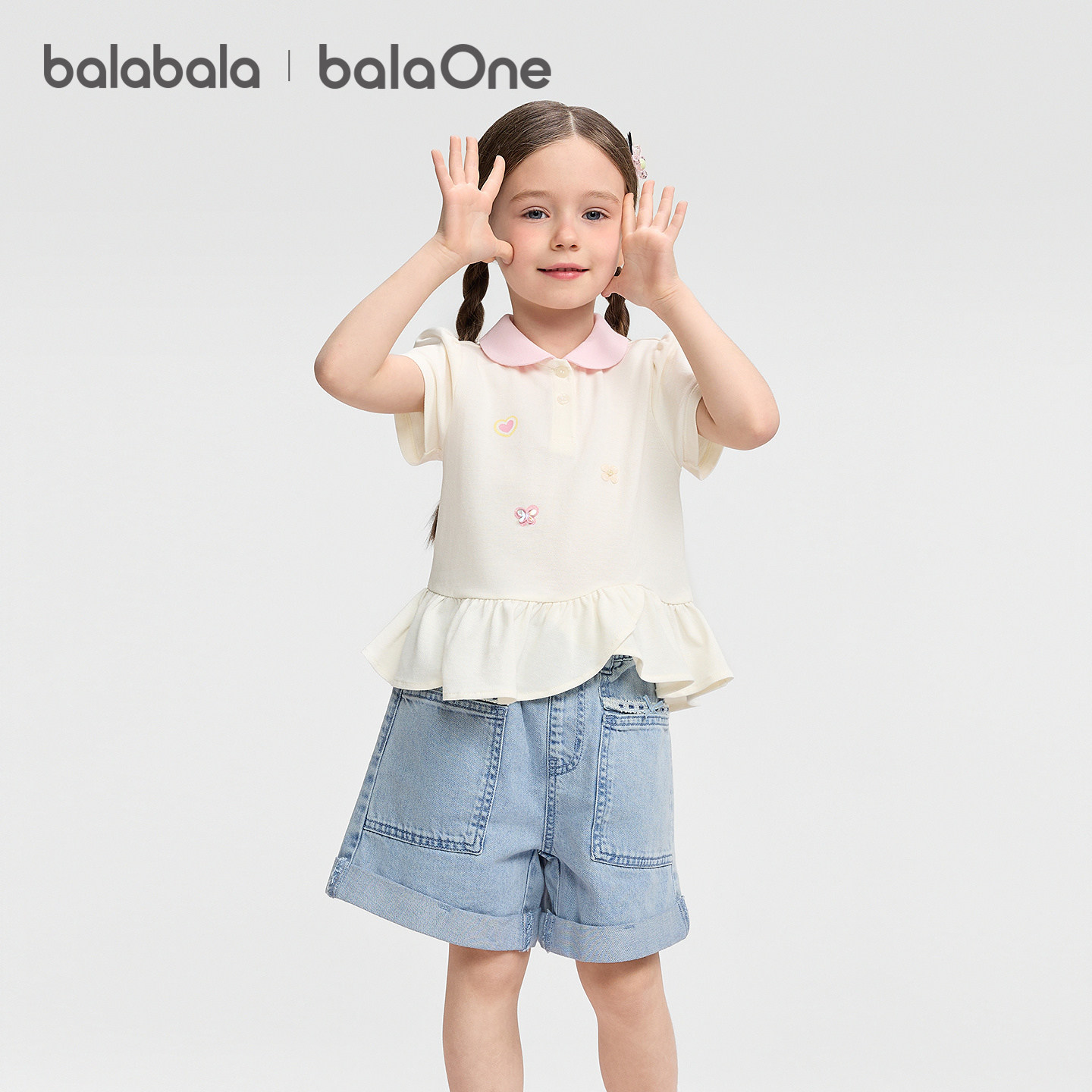 巴拉巴拉balaOne短袖t恤甜美爱心图片