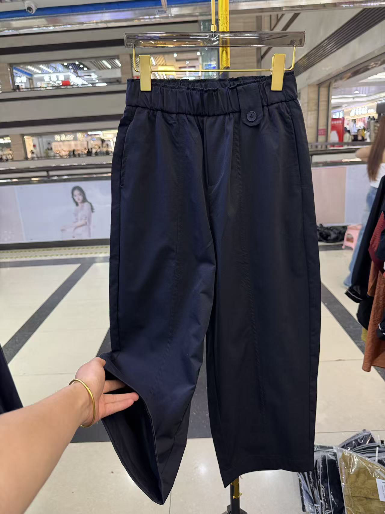 松紧高腰显瘦九分哈伦休闲裤