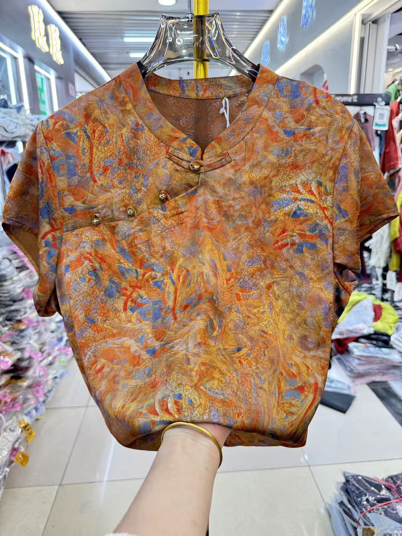 中式国风上衣立领套头复古衬衣