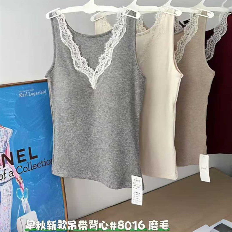 惠芝欣8016磨毛蕾丝拼接保暖背心女打底内搭固定杯文胸抹胸吊带,女士内衣/男士内衣/家居服,保暖背心,淘宝优惠券,粉丝福利购,淘宝优惠卷