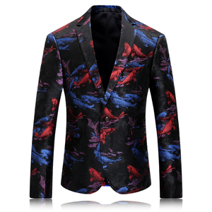 外贸供货钱塘新款修身韩版休闲花单西礼结婚服装男外套8650*P235