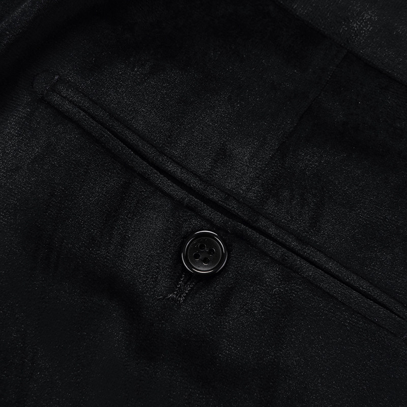 【白底】商务纯黑色修身休闲西裤直筒西服男士丝绒裤U9028-1*P80,男装西裤,星座103C（原1616-1）