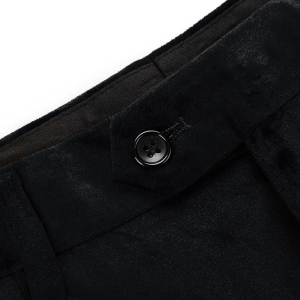 【白底】商务纯黑色修身休闲西裤直筒西服男士丝绒裤U9028-1*P80图片