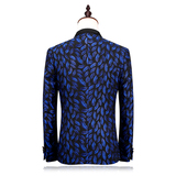 外贸供货男修身韩版花西服礼两件套装男结婚外套86210*P330，男装西服套装，星座103C（原1616-1）