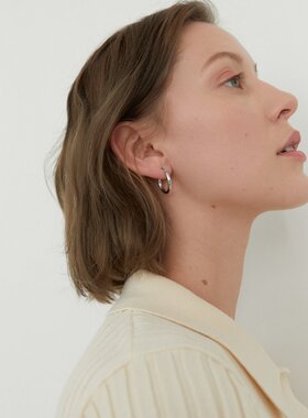 PixieMarket欧美银饰复古简约耳钉圆圈耳圈气质耳饰纯银耳环女