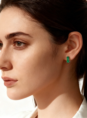 ana luisa欧美S925纯银玛瑙耳扣男女时尚耳环个性简约气质耳饰