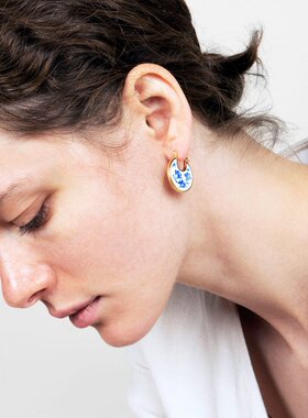 PixieMarket|欧美小众时尚饰品青花瓷设计耳坠耳圈耳环女