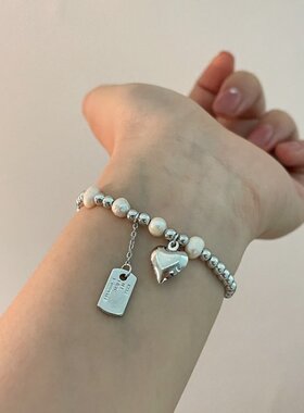 pixiemarket欧美ins风甜美简约淡水珍珠圆珠串珠弹力绳可调节手链