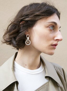 pixiemarket欧美复简约百搭小众气质古金属圈圈流苏耳环耳钉耳饰