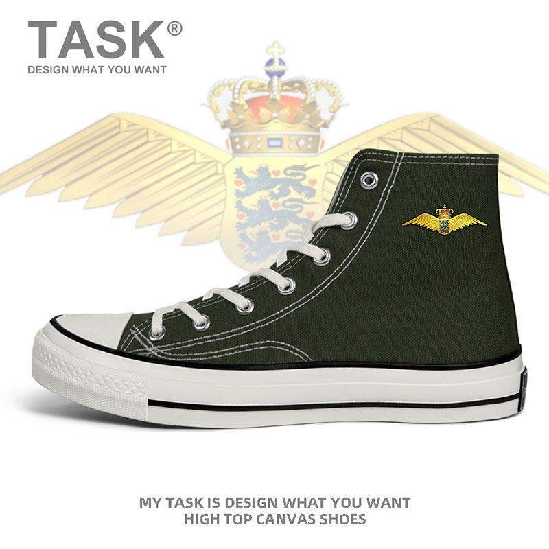 丹麦denmark空军高帮帆布鞋男女夏硫化鞋部队学生透气鞋子设 无界