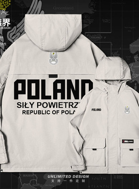 波兰Poland连帽夹克男女特种兵衣服休闲工装外套潮牌秋装设 无界