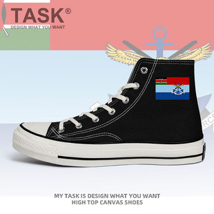 子潮设 肯尼亚Kenya海军高帮帆布鞋 鞋 军迷部队新款 无界 男女夏板鞋