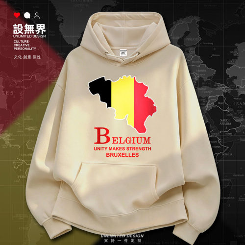 比利时Belgium国家地图加绒卫衣