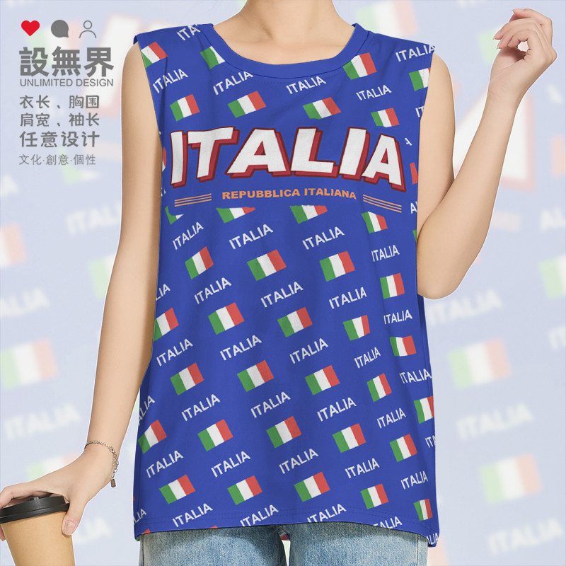 意大利Italy国旗标志大码速干背心男装女装文化衫男装T恤设 无界