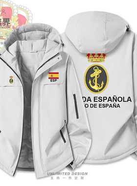 西班牙Spain海军国家加厚棉服男女军迷潮印花个性棉衣外套设 无界