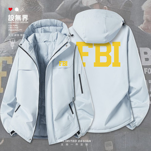 美式战队警迷FBI美国联邦调查局加厚棉服男女棉袄外套0018设 无界