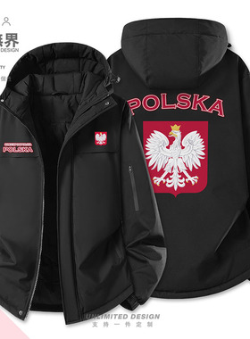 波兰Poland国家加厚棉服男女潮保暖宽松防寒休闲棉袄外套设 无界